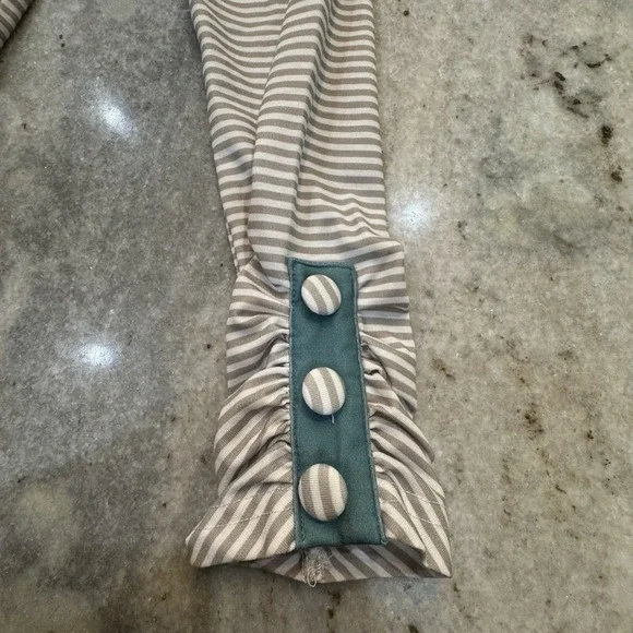 Busy Bees Smocks 3T Set Cow Farm Striped Pants Cute Outfit Embroidered Buttons - Picture 4 of 5